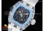 RM035 Transparent RMF Best Edition Skeleton Blue Dial on Translucent Rubber Strap Clone RMUL2