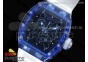 RM035 Blue Transparent RMF Best Edition Skeleton Dial on Translucent Rubber Strap Clone RMUL2