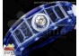 RM035 Blue Transparent RMF Best Edition Skeleton Dial on Translucent Rubber Strap Clone RMUL2