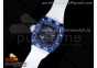 RM035 Blue Transparent RMF Best Edition Skeleton Dial on Translucent Rubber Strap Clone RMUL2