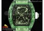 RM035 Green Transparent RMF Best Edition Skeleton Dial on White Rubber Strap Clone RMUL2