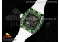 RM035 Green Transparent RMF Best Edition Skeleton Dial on White Rubber Strap Clone RMUL2