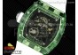 RM035 Green Transparent RMF Best Edition Skeleton Dial on White Rubber Strap Clone RMUL2