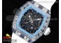 RM035 Transparent RMF Best Edition Skeleton Blue Dial on White Rubber Strap Clone RMUL2