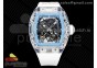 RM035 Transparent RMF Best Edition Skeleton Blue Dial on White Rubber Strap Clone RMUL2