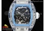 RM035 Transparent RMF Best Edition Skeleton Blue Dial on White Rubber Strap Clone RMUL2