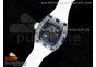 RM035 Transparent RMF Best Edition Skeleton Blue Dial on White Rubber Strap Clone RMUL2