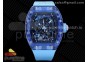 RM035 Blue Transparent RMF Best Edition Skeleton Dial on Blue Rubber Strap Clone RMUL2