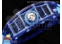 RM035 Blue Transparent RMF Best Edition Skeleton Dial on Blue Rubber Strap Clone RMUL2