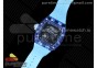 RM035 Blue Transparent RMF Best Edition Skeleton Dial on Blue Rubber Strap Clone RMUL2