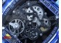 RM035 Blue Transparent RMF Best Edition Skeleton Dial on Blue Rubber Strap Clone RMUL2