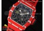 RM035 Red Carbon SONIC Best Edition Skeleton Dial on Red Rubber Strap Clone RMUL2