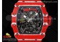 RM035 Red Carbon SONIC Best Edition Skeleton Dial on Red Rubber Strap Clone RMUL2