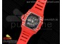 RM035 Red Carbon SONIC Best Edition Skeleton Dial on Red Rubber Strap Clone RMUL2