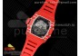 RM035 Red Carbon SONIC Best Edition Skeleton Dial on Red Rubber Strap Clone RMUL2