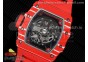 RM035 Red Carbon SONIC Best Edition Skeleton Dial on Red Rubber Strap Clone RMUL2