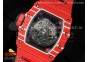 RM035 Red Carbon SONIC Best Edition Skeleton Dial on Red Rubber Strap Clone RMUL2