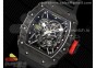 RM035 Black Carbon SONIC Best Edition Skeleton Dial on Black Rubber Strap Clone RMUL2