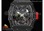 RM035 Black Carbon SONIC Best Edition Skeleton Dial on Black Rubber Strap Clone RMUL2