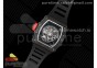 RM035 Black Carbon SONIC Best Edition Skeleton Dial on Black Rubber Strap Clone RMUL2