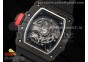 RM035 Black Carbon SONIC Best Edition Skeleton Dial on Black Rubber Strap Clone RMUL2