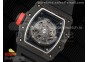 RM035 Black Carbon SONIC Best Edition Skeleton Dial on Black Rubber Strap Clone RMUL2