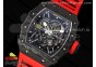 RM035 Black Carbon SONIC Best Edition Skeleton Dial on Red Rubber Strap Clone RMUL2