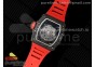 RM035 Black Carbon SONIC Best Edition Skeleton Dial on Red Rubber Strap Clone RMUL2