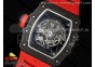 RM035 Black Carbon SONIC Best Edition Skeleton Dial on Red Rubber Strap Clone RMUL2