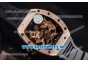 Richard Mille RM 51-01 Tourbillon Tiger and Dragon Rose Gold Case with Seleton Dial and Black Rubber Strap Diamonds Bezel