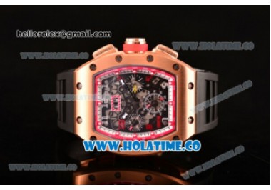 Richard Mille RM005 FM Rose Gold Case Skeleton Dial with Red Inner Bezel