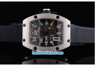 Richard Mille RM005 Skeletonal Dial Printed Arabic Numerals Markers and Leather Strap