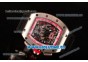 Richard Mille RM 005 FM Steel Case with Skeleton Dial and Red Inner Bezel